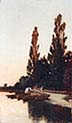 In the Glow of the Evening Sky Slender Poplars Soaring High